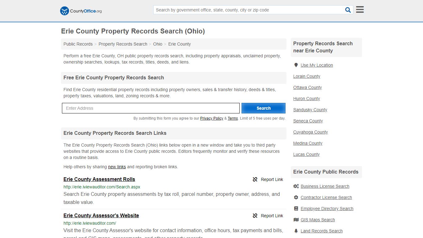 Erie County Property Records Search (Ohio) - County Office